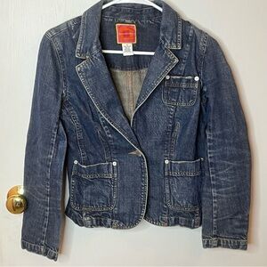 Isaac Mizrahi Denim Jacket Women Small Target Cropped Distressed Fashion Casual